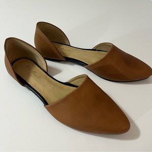 Free People slip on brown point toe flats